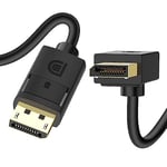 J&D Angled Displayport 1.4 Cable, 90-Degree Upward Right Angle Displayport Cable V1.4 Support up to 8K/60Hz, 4K/144Hz, 1 Meter