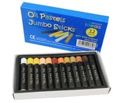 Bright Ideas Jumbo Oil Pastels – PK12 Assorted Skin-Tone Colours Oil Pastels Crayons - Intense Bright Colours - Perfect Oil Pastels for Kids, Artists, Students - Pastels for Paper and Canvas. BI8351.