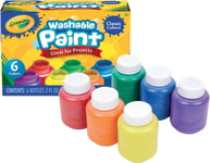 Pack of 6 CRAYOLA Washable Paints - Assorted Colours for Any Arts & Crafts Needs