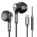 USB C hörlurar för Samsung Galaxy S22 Ultra S21 FE S20 A53 USB C hörlurar med mikrofon In-ear hörlurar med kabel Hörlurar USB Type C