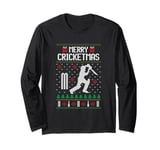 Merry Cricketmas Ugly Christmas design for cricket game love Long Sleeve T-Shirt