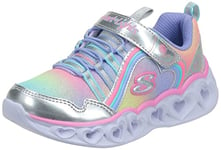 Skechers Heart Lights Rainbow Lux, Basket Fille, Argenté, 27 EU