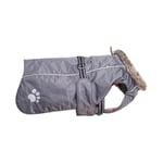 Chiara Manteau pour chien avec harnais pour chien (vêtements pour chien avec polaire et col en fausse fourrure, manteau chaud pour chien, bandes réfléchissantes au dos et à la sangle, réglable, taille