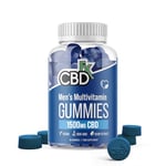 CBDfx 1500mg CBD High Strength Men's Multivitamin Vegan Gummies, Vitamin A, C, D3, E, B6, B12, Zinc, Biotin, Iodine, Selenium, Folic Acid, Pantothenic Acid, 60x Bottle (30 Days)