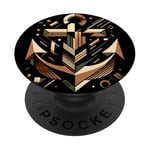 Symbole de la mer ancre cool dans le style art cubisme Noël PopSockets PopGrip Interchangeable