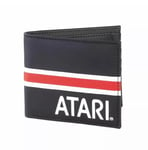 Atari Logo Black Bi-Fold Wallet with Webbing Detail - Retro Coin Pocket New Game