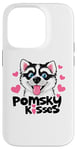 Coque pour iPhone 14 Pro Funny Pomsky Lover Kisses Puppy Dog Mom Pomskies