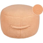 Pouf Coussin Rond en Tissu Polyester 50 x 50 x 30 cm Orange Adlana