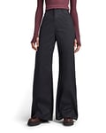 G-STAR RAW Women's Deck Ultra High Wide Leg Pants, Black (caviar D22591-D194-D301), 29W / 30L