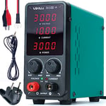 YIHUA 3010D-III Alimentation de laboratoire banc d'établi réglable variable 30V 10A DC labo avec pinces crocodiles mode CC/CV automatique pour l'électronique la réparation la galvanoplastie ingénierie