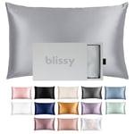 Blissy Silk Pillowcase - 100% Pure Mulberry Silk - 22 Momme 6A High-Grade Fibers - Satin Pillowcase for Hair & Skin - Regular, Queen & King Size Silk Pillow Case with Hidden Zipper - Moisture Wicking