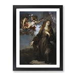 Anthony Van Dyck Saint Rosalie In Glory Classic Painting Framed Wall Art Print, Ready to Hang Picture for Living Room Bedroom Home Office Décor, Black A4 (34 x 25 cm)