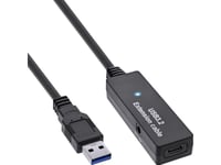 Inline® Usb 3.2 Gen.1 Aktiv Forlengelse, Usb-A-Plugg Til Usb-C-Kontakt, 5M (35650B)