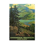 Wee Blue Coo Travel Adirondack Mountains Lake Placid Tree Picture Wall Art Print