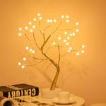 Led Fairy Night Light LED Julgran Nattlampa Batteri USB styrd sängbordslampa för rum Skrivbord Holiday Belysning Dekor 36 Leds Pearl Warm USB Battery Power