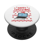 Ordinateur laid Noël technicien informatique bureau drôle PopSockets PopGrip Adhésif