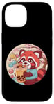 Coque pour iPhone 14 Roter Kawaii Panda avec Bubble Tea