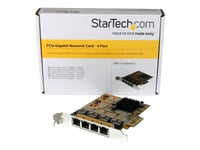 Startech.Com 4 Port Gigabit Nic Pcie Network Card - Quad Port Adapter (St1000spex43) - Nettverksadapter - Pcie - Gigabit Ethernet X 4 - Gul