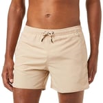 Emporio Armani Men's Eagle Patch Boxer Shorts Swim Trunks, Sand Yellow, 36