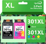 301Xl Cartouches D'Encre Remplacement Pour Cartouche Encre Hp 301 Xl Pour Hp Envy 4500 4502 4503 5530 Deskjet 1000 1010 1050 2050 2510 Officejet 2620 2622 4630 (1 Noir,1 Couleur)