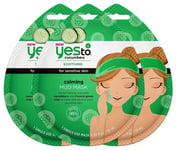 Yes To Cucumbers Soothing/Calming Single Use Mud Mask Trio 3 x 10ml