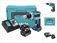 Makita DFS 452 RGJ Akkukäyttöinen kipsilevyruuvimeisseli 18 V + 2 akkua 6,0 Ah sekä laturi ja Makpac