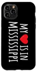 Coque pour iPhone 11 Pro My Heart Is In Missisippi Cute American State