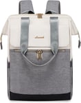 Sac a Dos Gris,15.6 Pouces Sacs à Dos Ordinateur Portable Femme,Sac Travail Antivol pour Ordi Pc,Sac Fille de Voyage Renforcé,Leger Travel Backpack Loisir,Beige Noir.[I922]