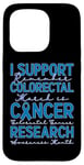 Coque pour iPhone 15 Pro Je Soutiens La Recherche Sur Le Cancer Colorectal