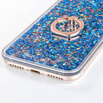 Kotelo Iphone 6 / Iphone 6s:lle, Liquid Glitter Case Glitter Läpinäkyvä Kova Kotelo Sormustelineellä 360 astetta pyörivä iskunkestävä kotelo Iphone 6/6s