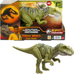 Mattel Jurassic World: La théorie du chaos Netflix - Ceratosaurus Rugissement Féroce Figurine de dinosaure avec son et attaque par morsures en continu, jouet articulé et jeu numérique, HTK74