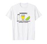 Tequila,Salt Shaker,Lime Wedge, Spontaneous Spanish Fluency T-Shirt