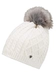 Ziener Illhorn Bonnet Chaud en Fausse Fourrure Femme, Blanc, Taille Unique