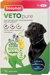 Beaphar – Vetopure – Collier Répulsif Antiparasitaire Réfléchissant pour Grand Chien – aux Extraits de Margosa & Lavandin – Contre Puces, Tiques et Moustiques – Protection 3 Mois – Collier Noir 65cm