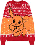 Nintendo Eevee Stickad X-Mas Jultröja Röd (Extra Small)