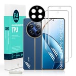 Screen Protector For Realme 12 Pro 5G/12 Pro+ 5G(6.7 Inches),with 2Pcs Flexible TPU Film,1Pc Camera Lens Protector,1Pc Backing Carbon Fiber Film [Fingerprint Reader,Easy to install]