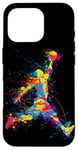 Coque pour iPhone 16 Pro Splash d'action coloré pour les amateurs de basket-ball