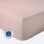 Drap Housse coton bonnet 23 cm fabriqué en France (180x190 cm - Rose Clair)