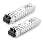 6COMGIGA 【2 Pack】 10GBase-SR SFP+ Transceiver, 10G 850nm LC Multi Mode Module, up to 300M Compatible with Cisco SFP-10G-SR, Meraki, Ubiquiti UF-MM-10G, Mikrotik, Netgear, D-Link, Supermicro, TP-Link