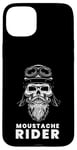 Coque pour iPhone 15 Plus Moustache Rider Biker Skull Graphic