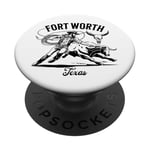 Rodéo de Fort Worth, Texas, Bull Rider, Steer Wrangler Cowboy PopSockets PopGrip Interchangeable