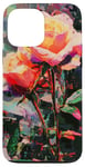 Coque pour iPhone 13 Pro Max Y2k Rose pixelisée Glitch Art Rose Art Floral