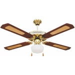 Ventilateur de lustre au plafond 60W avec 4 lames en bois Brown - Brown