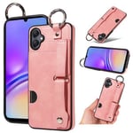 Samsung Galaxy A05      Hand Strap PU Card Case    Pink