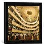 Kunst für Alle 'Encadré Image de Gustav Klimt Spectateurs Espace du Théâtre Ancien château dans Vienne, l'art Impression dans Le Cadre de Main de qualité Photos, 30 x 30 cm, Noir Mat