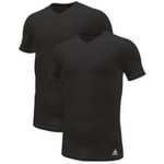 adidas 2P Active Flex Cotton 3 Stripes V-Neck T-Shirt Svart bomull X-Large Herr