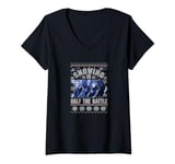 G.I. Joe Christmas Snowing Is Half The Battle Ugly Sweater T-Shirt avec Col en V