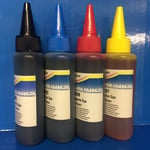 4x100ml Ink Refill Bottles For Epson WorkForce WF-2630WF WF-2650DWF WF-2660DWF