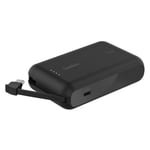 Belkin Batterie externe 10K 20W avec câble USB-C intégré - Noir