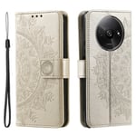 SKALO Xiaomi Redmi A3 Mandala Plånboksfodral - Guld Guld